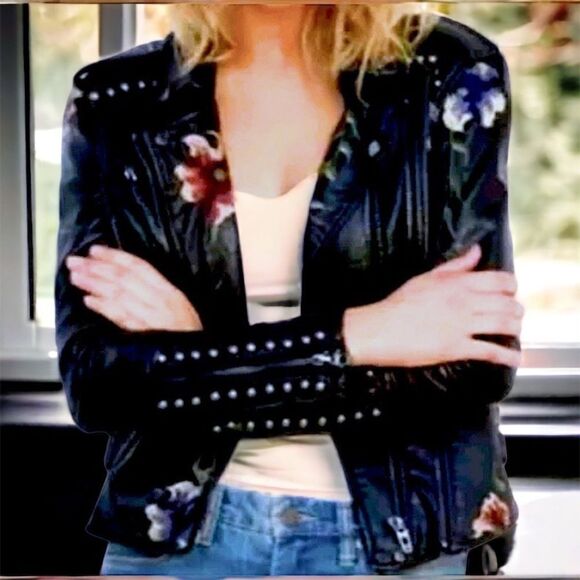 Black Leather Jacket  l Studded l XL l New - Picture 4 of 10